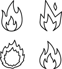 Naklejka premium Set of four different fire icons, graphic design elements