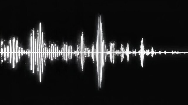 Audio waveform on black background