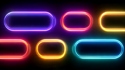 Neon Oval Shapes in Various Colors.