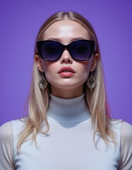 Gender Neutral Fashion Portrait with Statement Sunglasses
