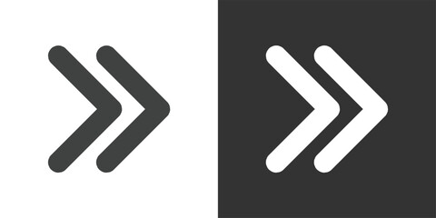 Obraz premium Double Chevron Symbol icon set. Solid glyph series icons