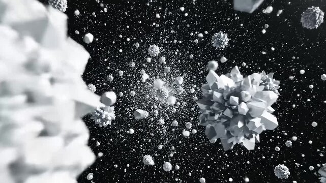 Abstract white particles in space