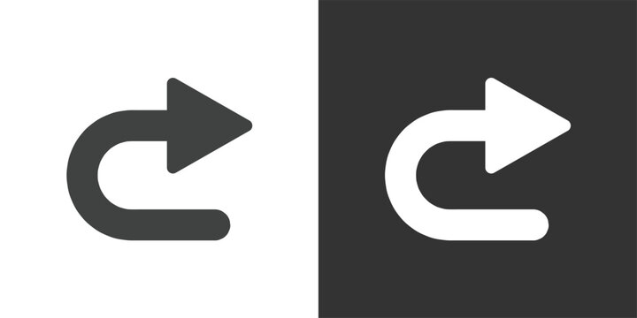U-Turn Arrow icon set. Solid glyph series icons