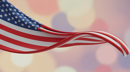 Photograph of American Flag Made of Silk Fabric