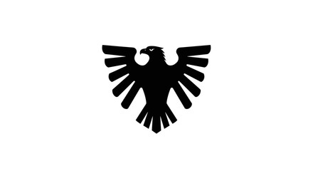 Obraz premium Black Eagle Emblem Silhouette on White Background 1.