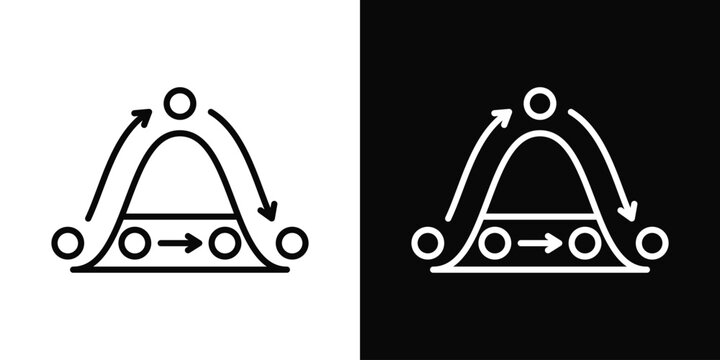 Quantum Tunneling Icon White And Black Background Style