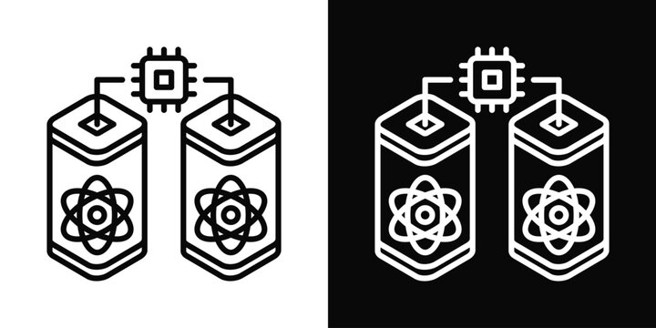 Quantum Cloning Icon White And Black Background Style