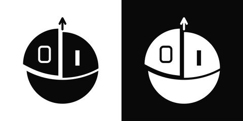 Obraz premium Quantum Information Icon White And Black Background Style