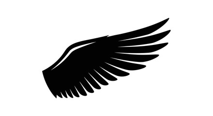 Obraz premium Black Silhouette of a Single Angel Wing 1.