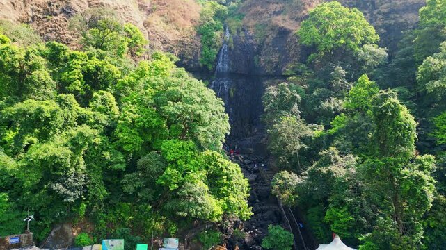 Ariel dronie amboli waterfall 