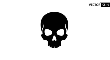Fototapeta premium Black Skull Icon Vector Graphic Design.