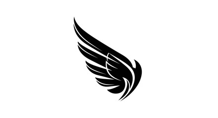 Obraz premium Black Wing Symbol Isolated on White Background.