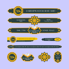 islamic lower third ramadan vector