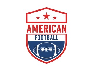 Fototapeta premium American Football Shield Emblem with Stars and Ball Icon
