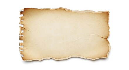 Fototapeta premium Torn spiral bound notebook paper with rough edges torn paper aged paper