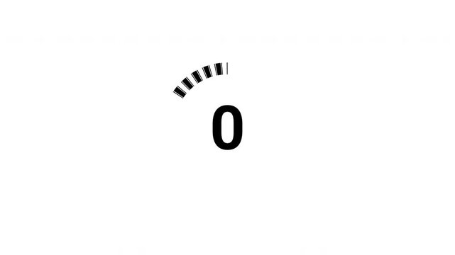 5 Second Circular Countdown Timer Animation with Segmented Ring on White Background