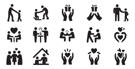 Generous giving hands offering gift box support helping others kindness care