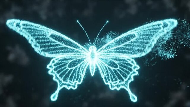 Glowing Butterfly Animation - A Mesmerizing Display of Light and Movement.