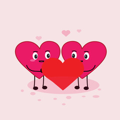 love characters pink icon flat vector,love cartoon.pink love,love valentine's day, love kartun design illustration background