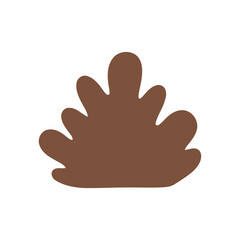 Obraz premium Stylized Brown Autumn Leaf Element with Organic Shape Vector Illustration