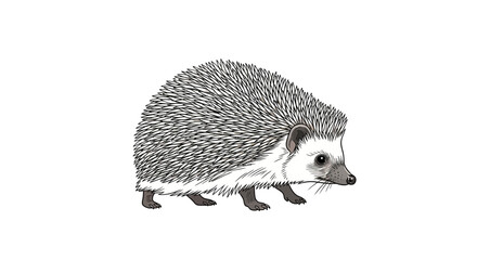 A cute illustration of a hedgehog in a kawaii design style against a clean white background, celebrating national hedgehog day. © Anggita
