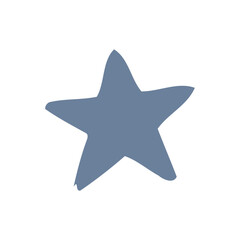 Fototapeta premium Abstract Hand drawn Gray Star Shape on White Background