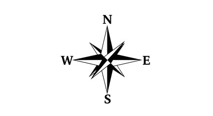 Naklejka premium Detailed Compass Rose Illustration with Cardinal Directions.