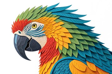 Obraz premium Colorful parrot portrait isolated on white background