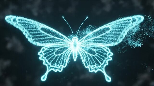 Glowing Butterfly Animation - A Mesmerizing Display of Light and Movement.