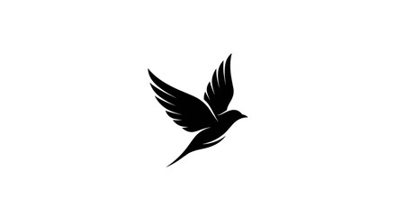 Obraz premium Elegant Black Silhouette of a Bird in Flight 1.