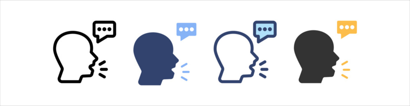 Freedom Of Speech Icon Set Multiple Style Collection