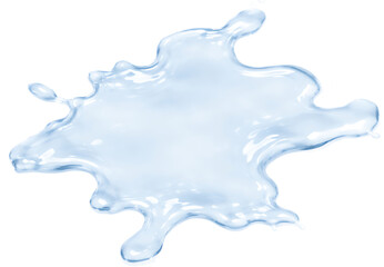 Realistic water splash stain, irregular shape, soft edges, isolated