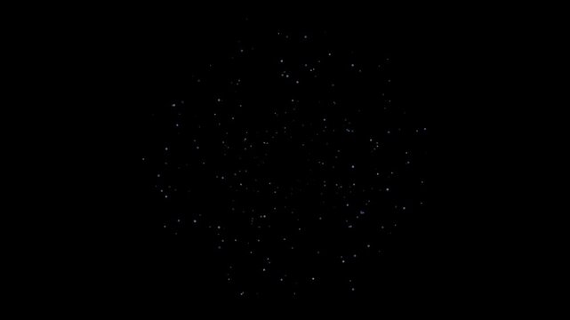 Particle vortex overlay: dark background with subtle speckled dust-like swirl