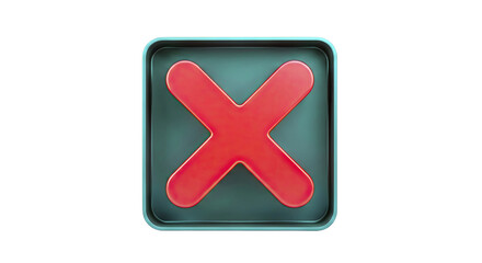 Obraz premium Red Cross Symbol on Dark Square Button