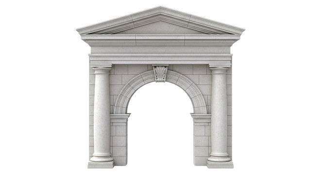 Classical Stone Archway with Columns and Pediment