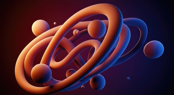 Energetic visual flow of evolving, non-objective forms. A vibrant conceptual matrix of movement and complex structure, science, unique, technology