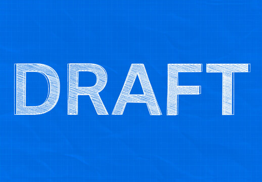 Draft Blueprint Sketch Text Effect