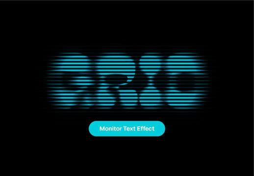 CRT Monitor Text Effect