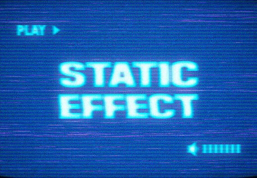 VHS Glitch Retro Display Screen Mockup