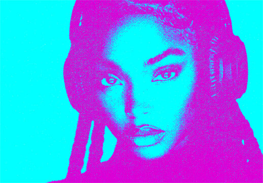 Bold Dual Tone Stamp Risograph Paper Photo Effect