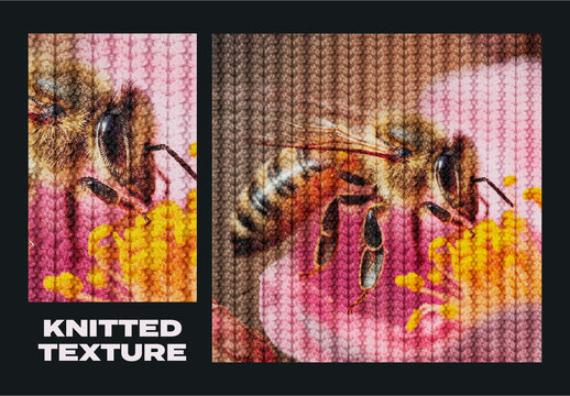 Brown Pink Knitted Texture Photo Effect