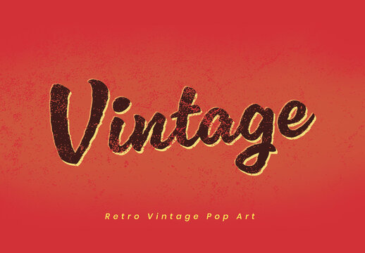 Retro Vintage Pop Art Text Effect  