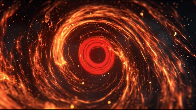 Swirling Fire Vortex with Spiraling Flames and Glowing Embers
