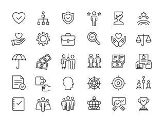 Fototapeta premium Vector image shows a collection of business and people-related icons