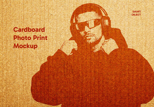 Cardboard Photo Print Mockup