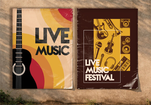 Vintage Street Poster Effect Mockup