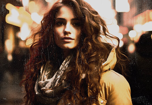 Colorful Vintage Grunge Stamp Photo Effect