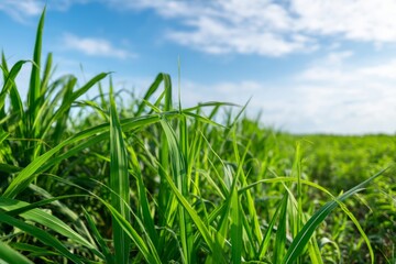 Obraz premium Lush Green Crops in Natural Wildlife Setting