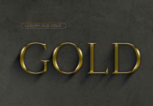Luxury Old Gold Text Effect