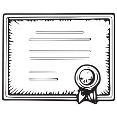 Obraz premium Certificate With Seal Icon – Academic Achievement Education Illustration